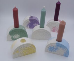 Kerzenhalter * Stabkerzen * Regenbogen